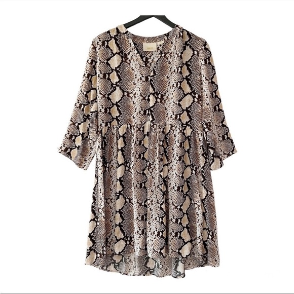 Maeve For Anthropologie Juno Swing Dress Snakeskin Print Size Medium - Picture 1 of 13